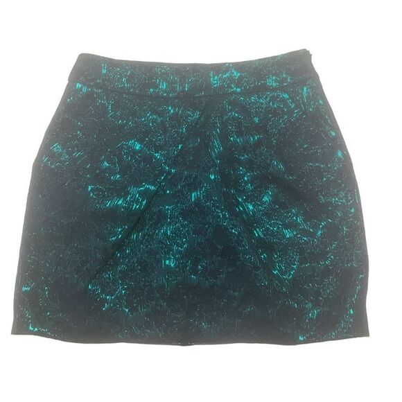 F21 Metallic Green Tulip Skirt - Picture 1 of 5